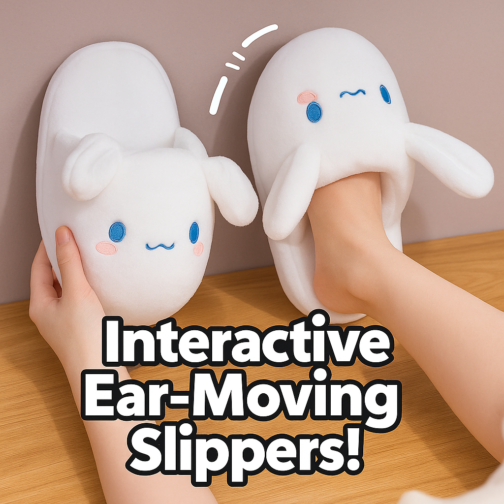 Cinnamoroll Plush Slippers with Moving Ears
