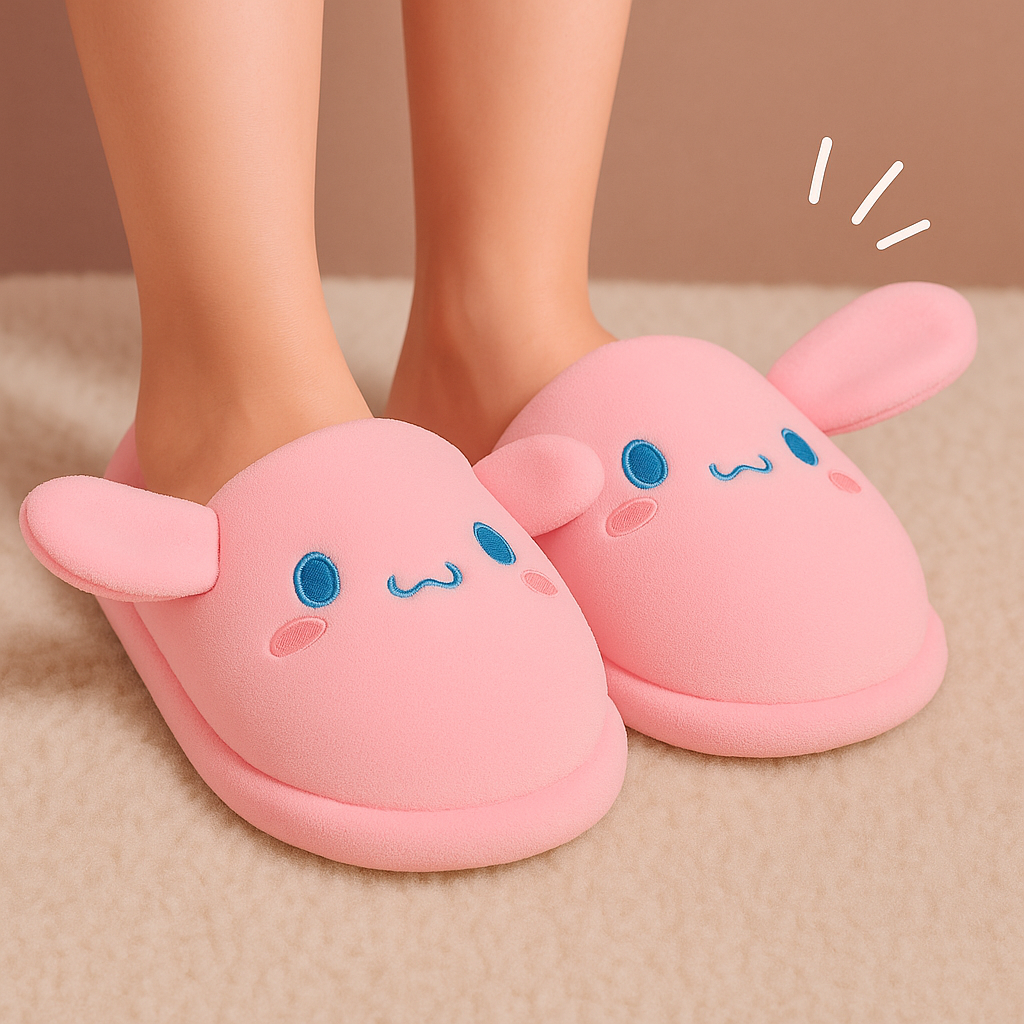 Cinnamoroll Plush Slippers with Moving Ears