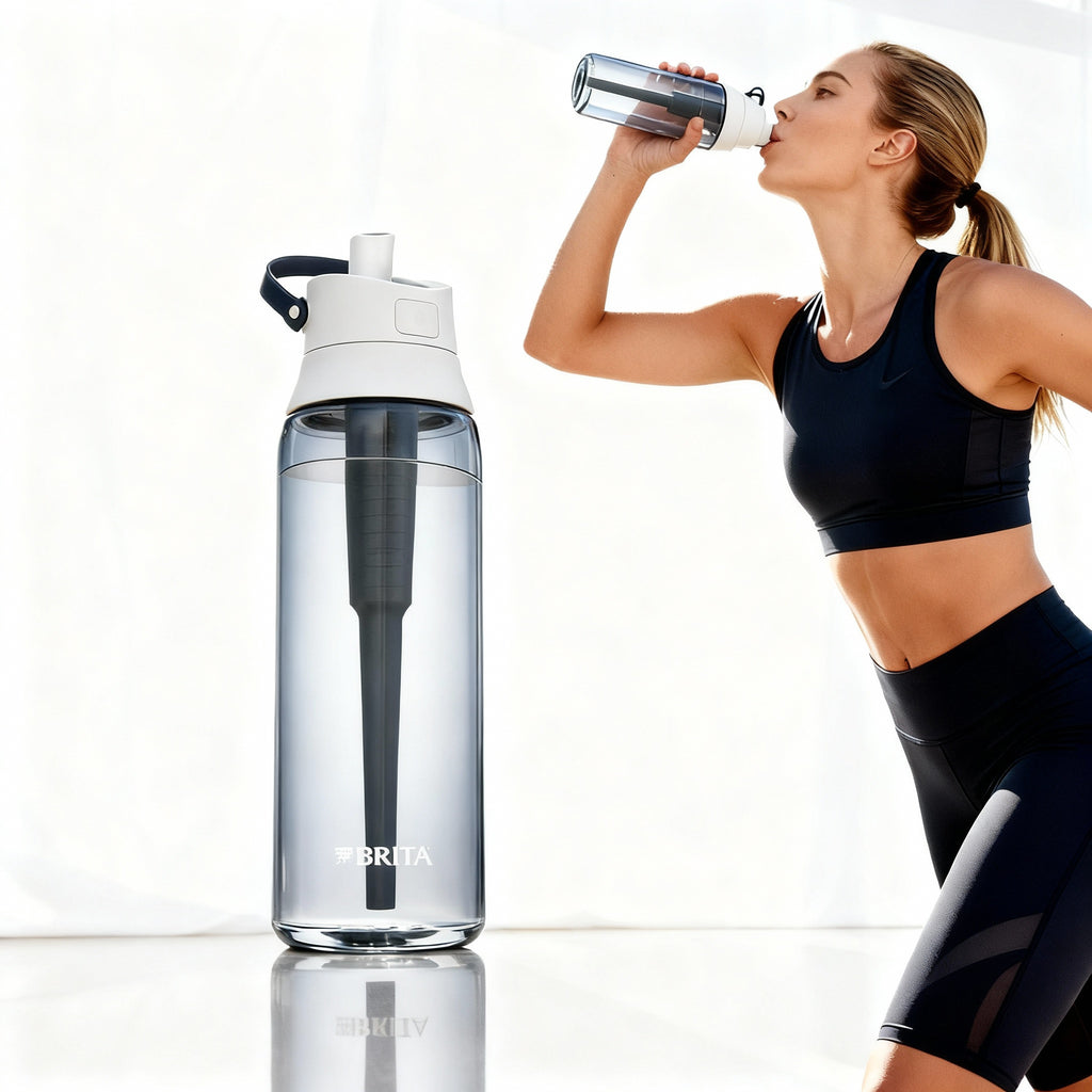 Brita Hard-Sided Plastic Premium Filtering Water Bottle BPA-Free Reusable Replaces 300 Plastic Water Bottles Filter Lasts 2 Months or 40 Gallons Includes 1 Filter Night Sky - 26 oz.